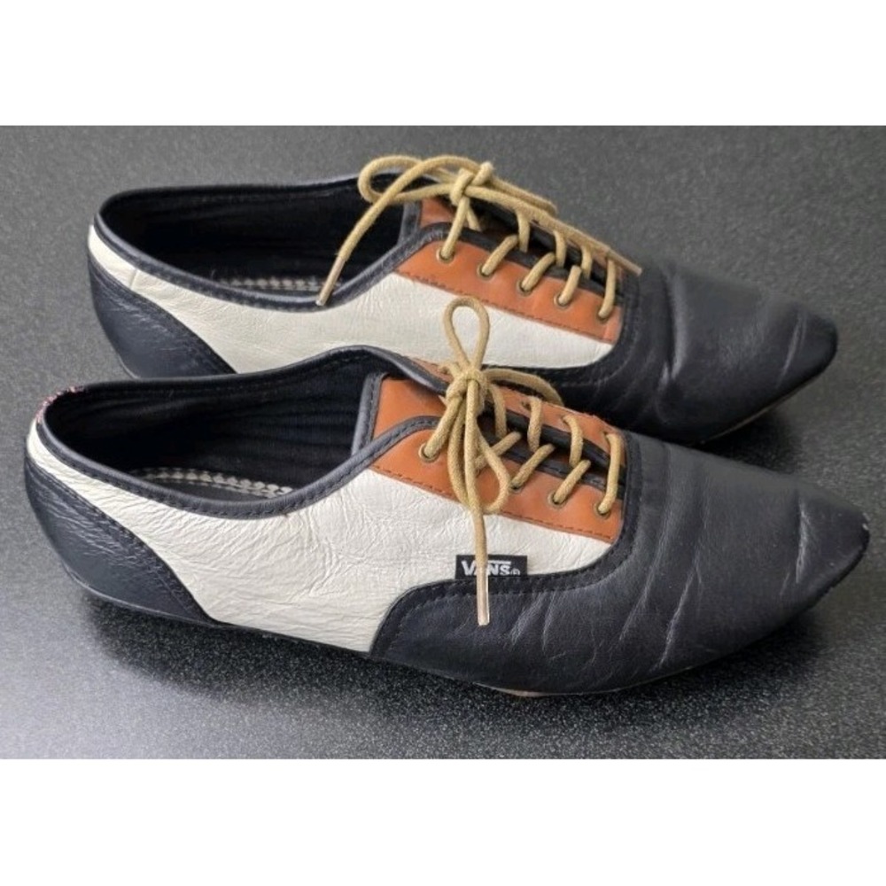 Rare VANS 50's Style Oxford Saddle Shoes Sophie Leather Women 8 Pin Up Retro